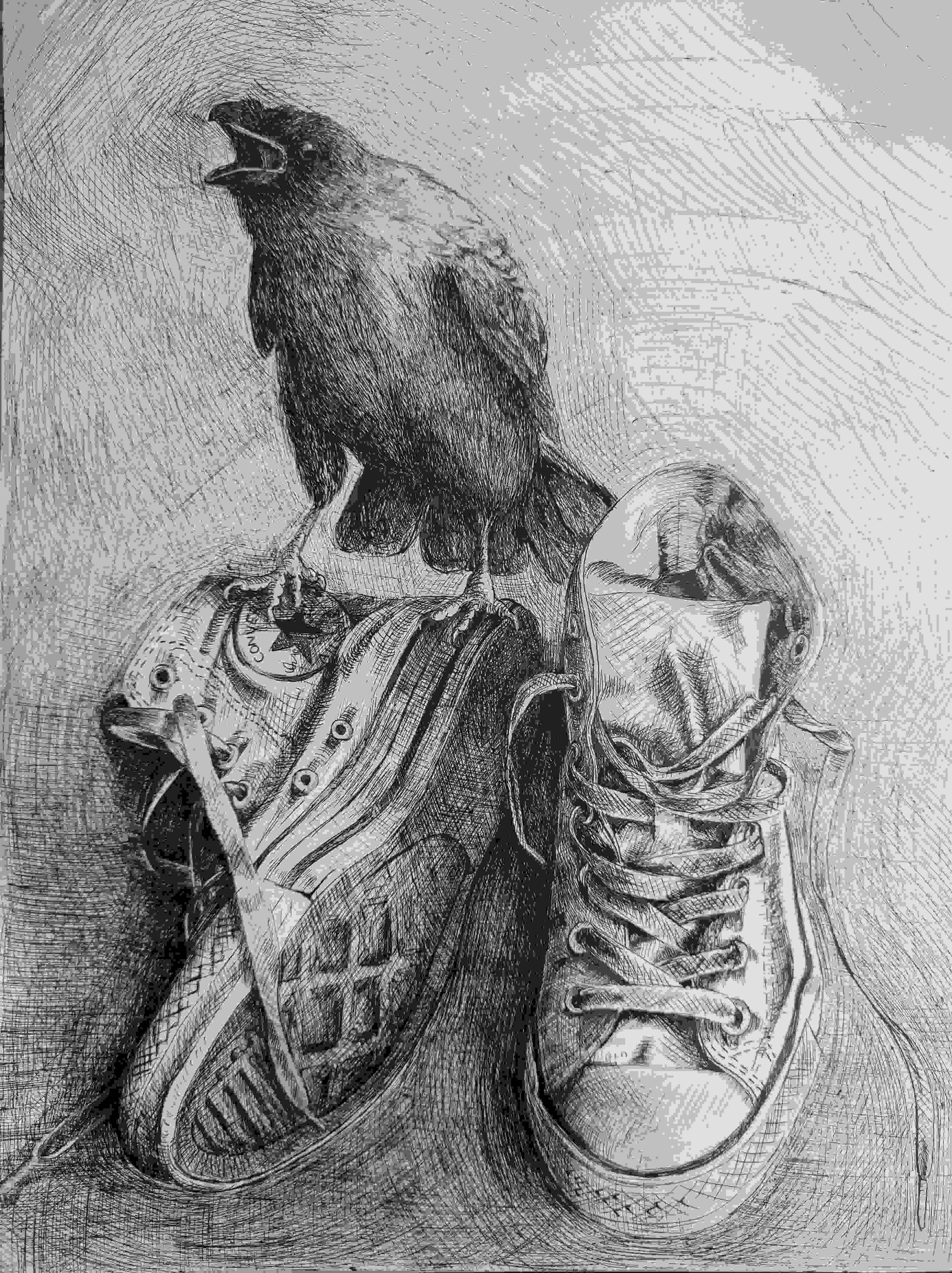 Man and Raven II